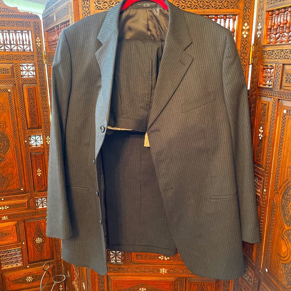 Charcoal Pinstripe Albert Nipon Suit Great Condit… - image 1